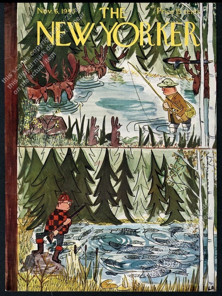 New Yorker magazine framing cover November 6 1943 Ludwig Bemelmans animals
