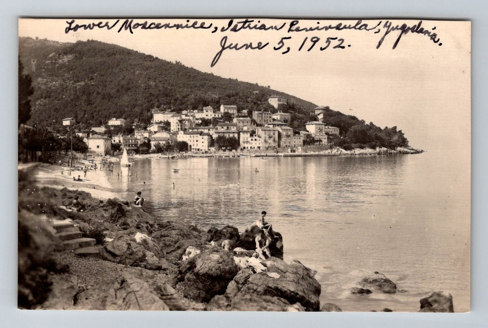 Croatia- Moscenicka Draga Istrian Peninsula Fishing Village Old Vintage Postcard