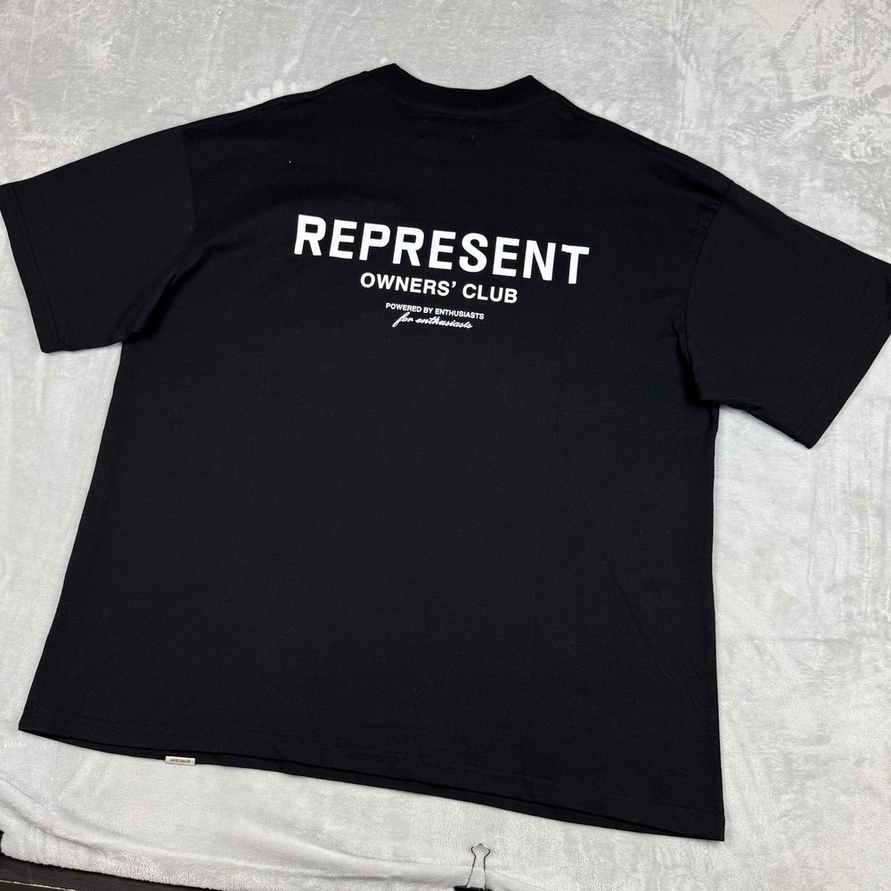 Represent Owners’ Club Black Graphic Tee Men XL Streetwear Minimal Logo Designer