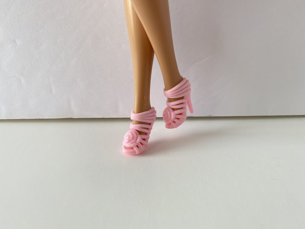 ~ Mattel ~ Light Pink Caged Barbie Heels with Rose Toe ~ Doll Shoes Only ~
