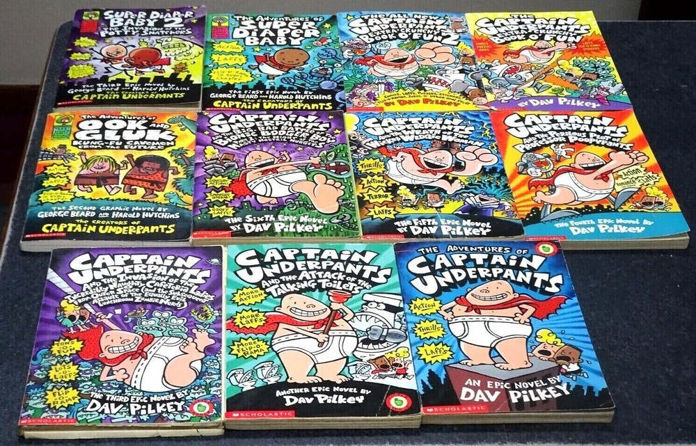 Used Scholastic Paperback Books Dav Pilkey Captain Underpants 11 Chapter Books