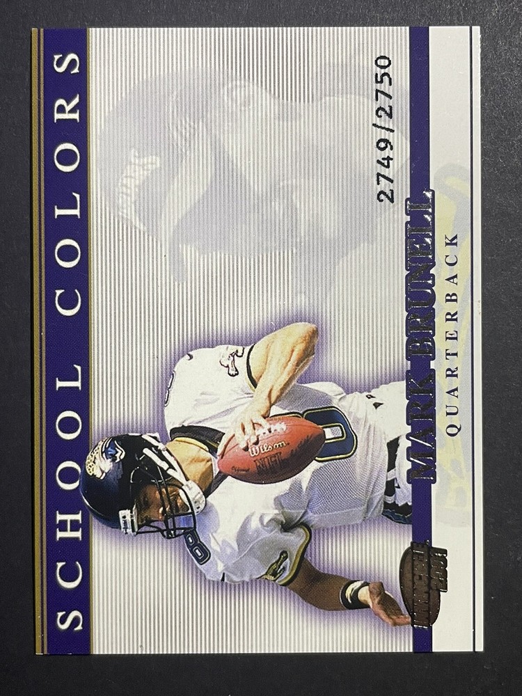 2001 Pacific Invincible Mark Brunell School Colors Insert Card #/2750 - Jaguars