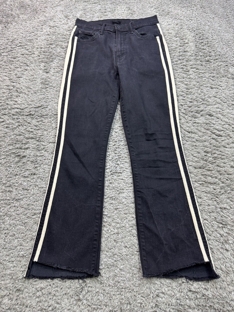 Mother Jeans Women 26 Guilty Black The Insider Crop Step Fray High Rise Denim