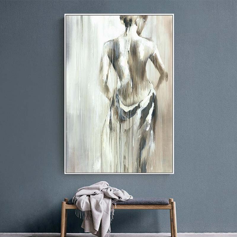 Abstract Sensual Woman Canvas Art Wall Decor Poster Print  -image