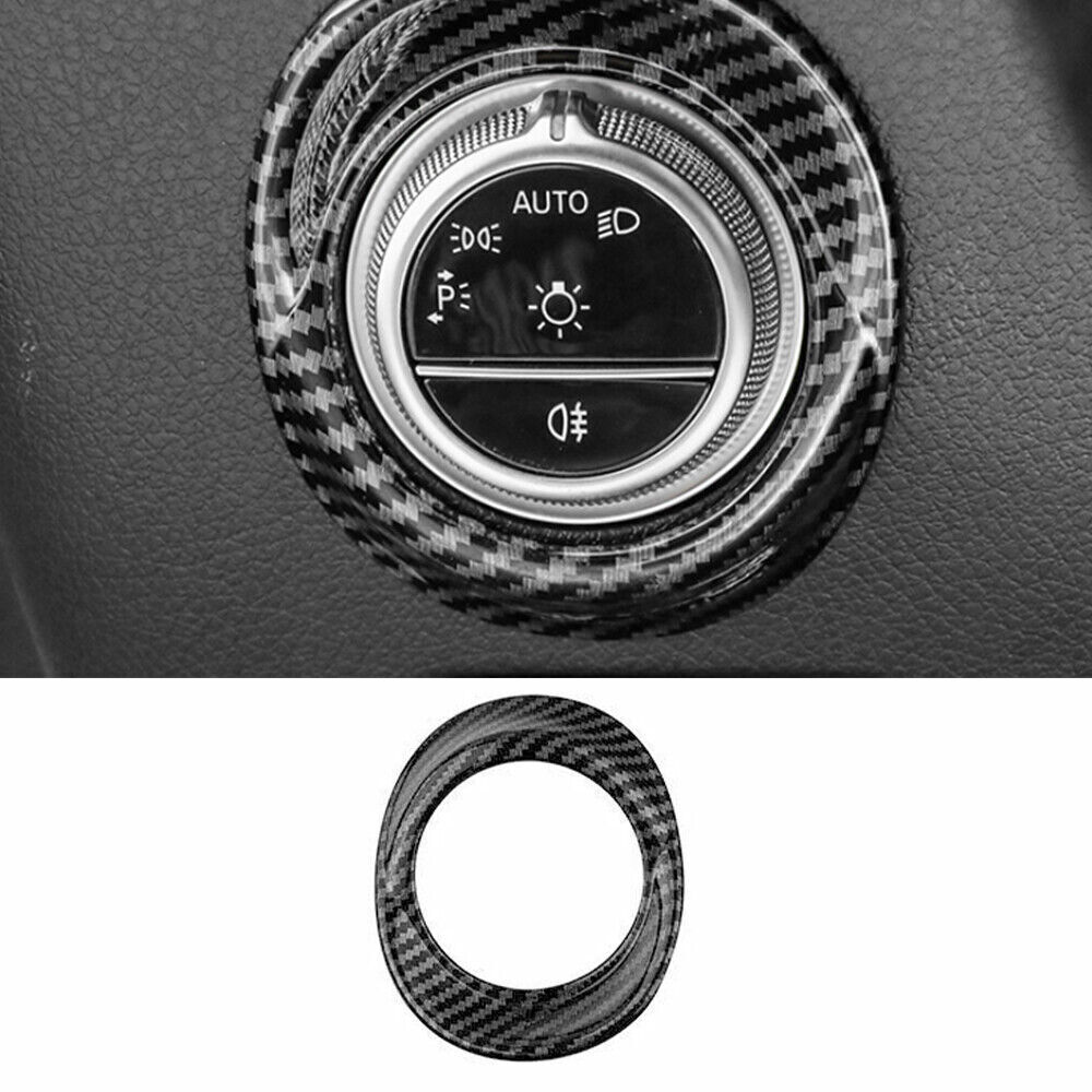 Fits For Benz C-Class 2022-2023 Carbon Fiber Headlight Control Button Cover Trim