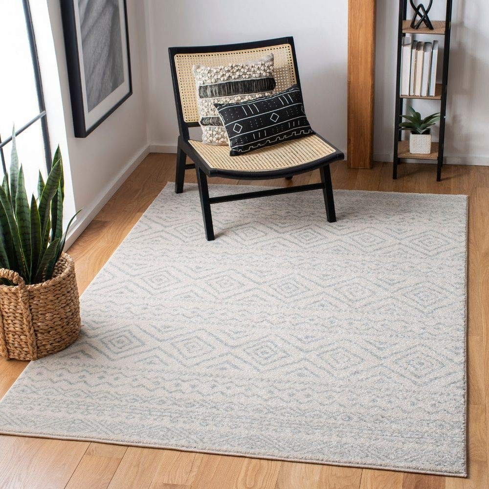 Safavieh Tulum Collection Area Rug - 67 Square Ivory Light Grey Moroccan Boho