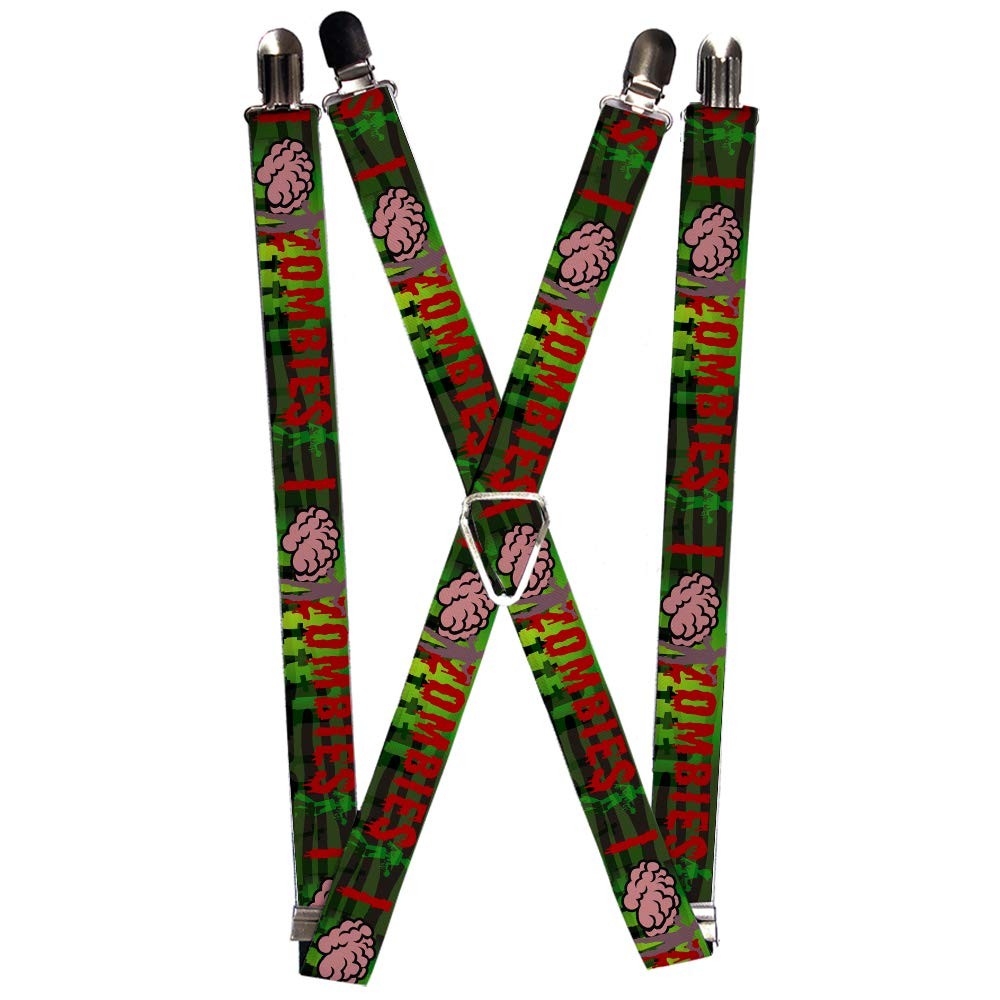 `Suspenders - 1.0`` - I ``Brain`` Zombies Black/Green/Red` ACC NEWAnother great item from Rarewaves USA | Free delivery!