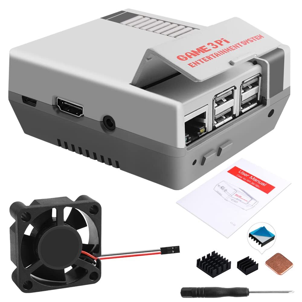 Case for Raspberry Pi 3B+, Pi Case with Fan, Gaming Nes3Pi Case with Cooling ...