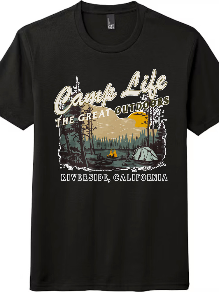 Camp Life Graphic Tee - The Great Outdoors Riverside California, Unisex T-Shirt