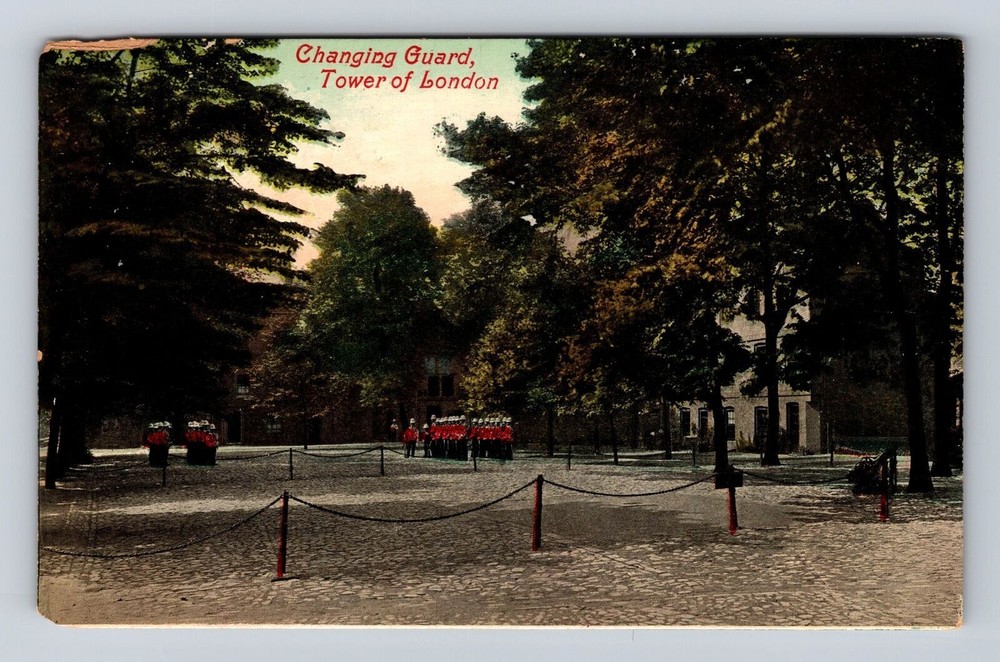 London- England, Changing Guard, Tower Of London, Antique, Vintage Postcard