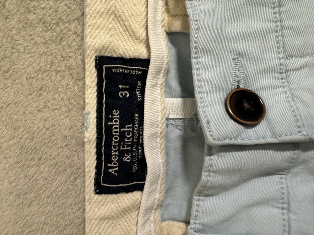 Abercrombie & Fitch Shorts Men's Size 31 Stretch Chino Blue Lightweight