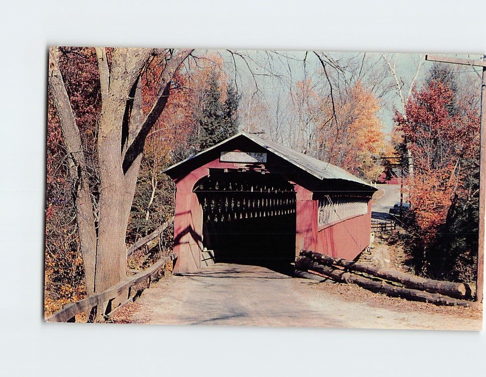 Postcard Covered Bridge East Arlington Vermont USA