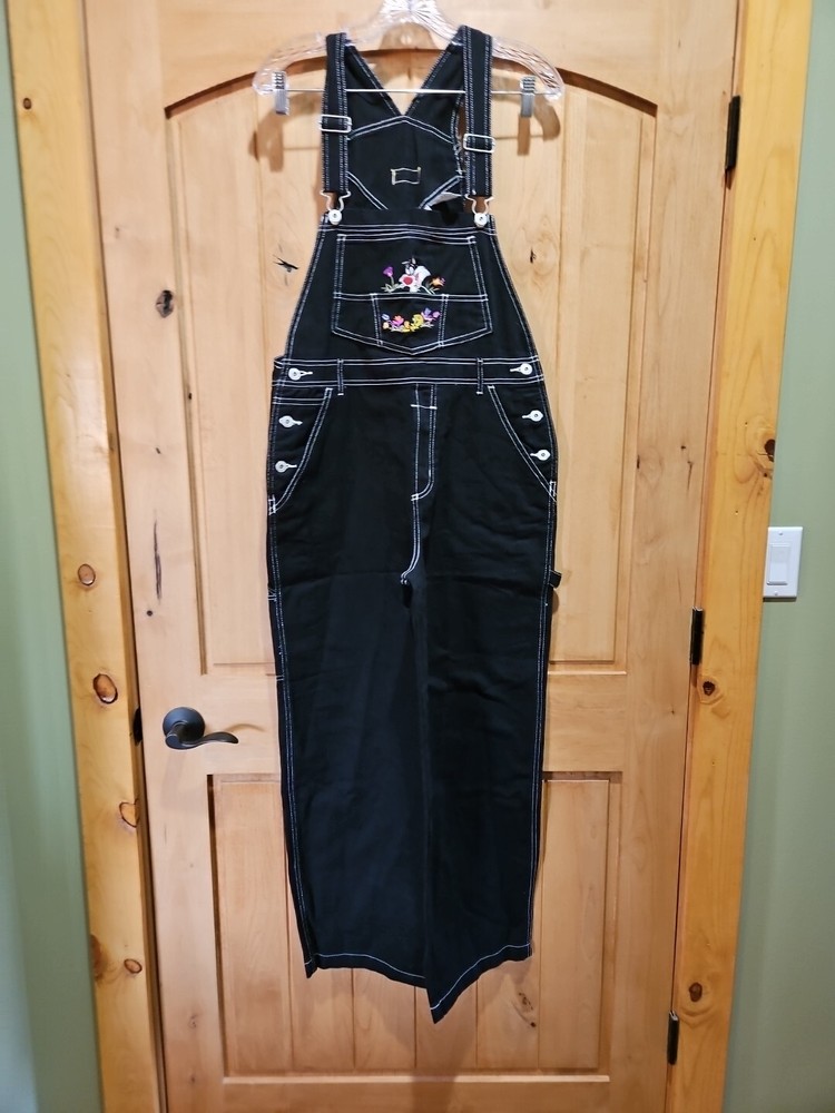Looney Tunes Overalls Sylvester & Tweety Women's M Black Vintage 2000