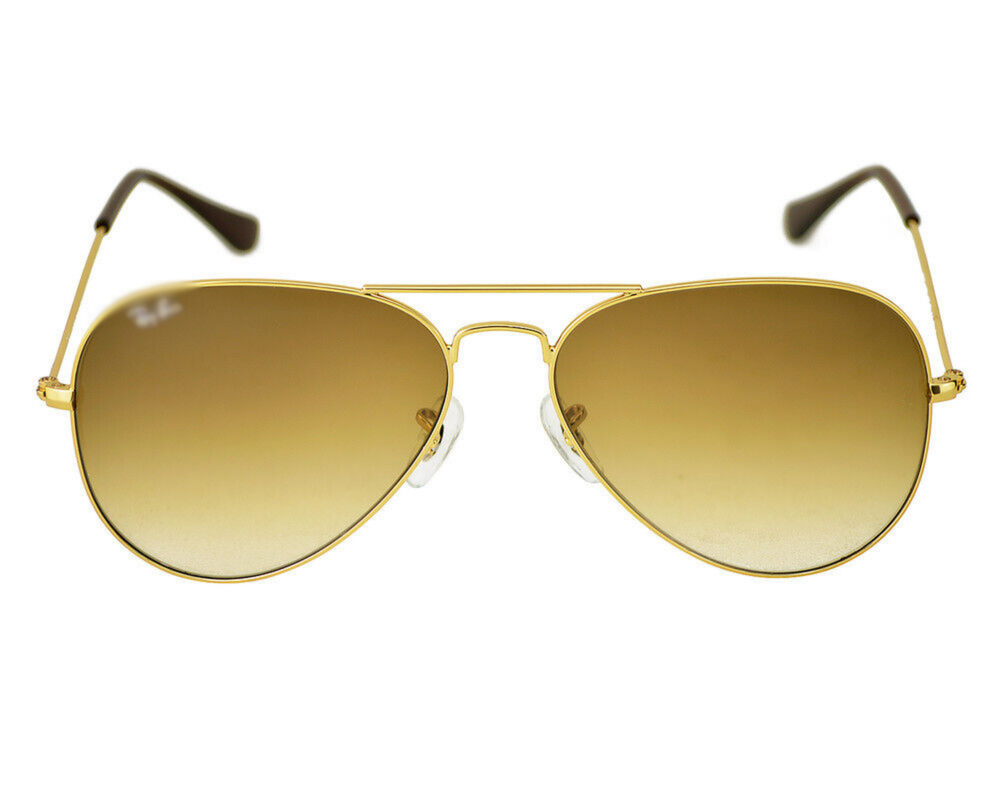 NEW Stylish gold frame aviator sunglasses with light brown gradient lenses58 mm.