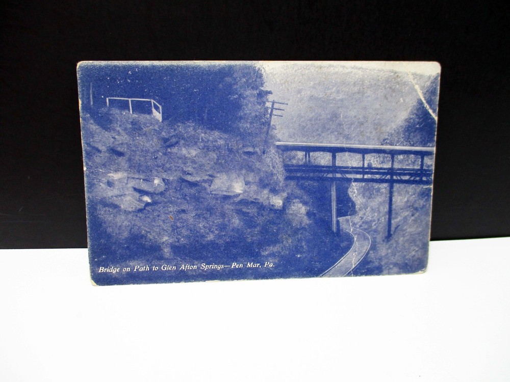 Bridge on Path to Glen Afton Springs Pen Mar Pa Postcard