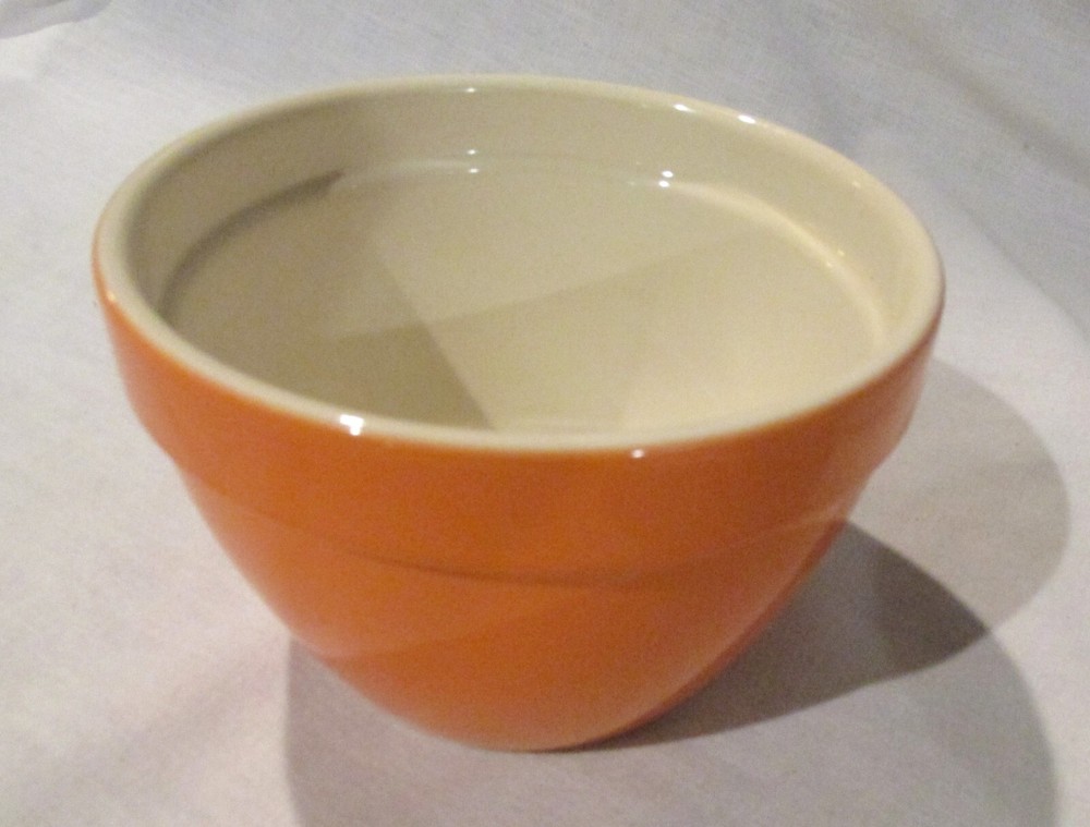 Crate and Barrel Addison Orange Mixing Bowl 6 x 4 in. Portugal