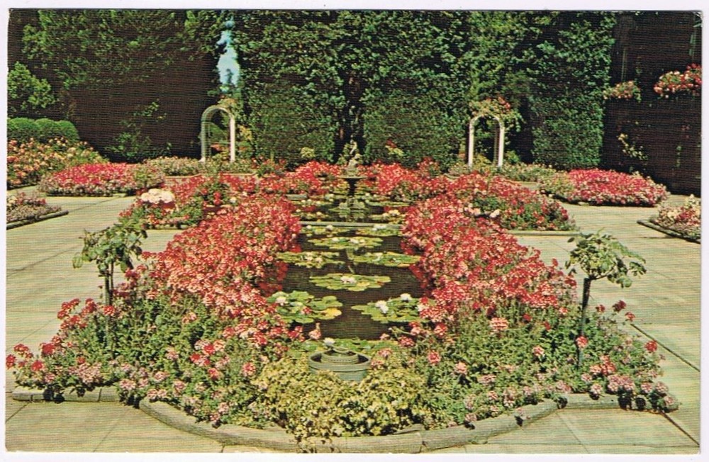 Postcard Italian Garden The Butchart Gardens Victoria British Columbia BC