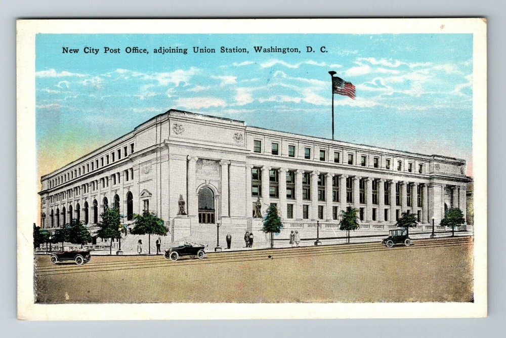 Washington DC-New City Post Office, Adjoining Union Station, Vintage Postcard