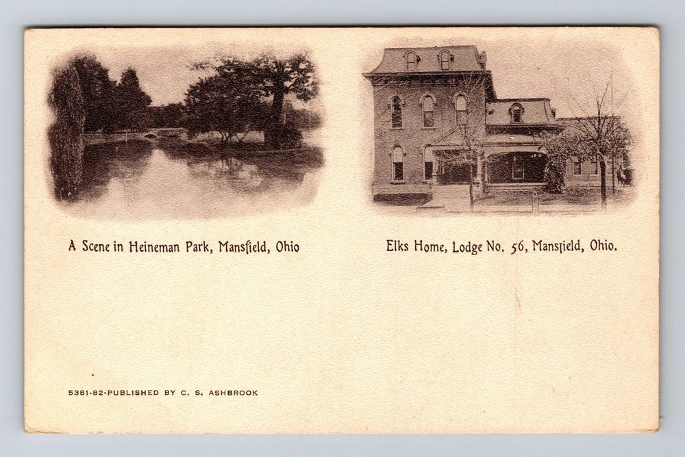 Mansfield OH-Ohio, Scene In Heineman Park, Scenic Outside, Vintage Postcard