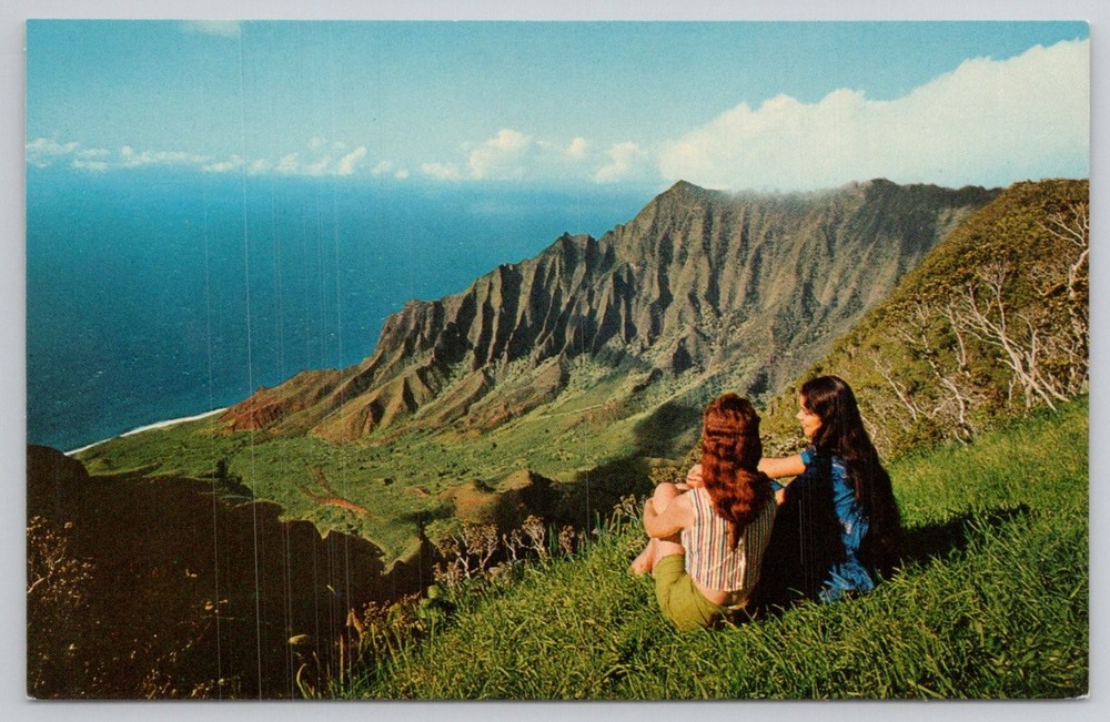 Vintage Kalalau Valley Kauai Hawaii Mirro-Krome Postcard 1950s Scenic View