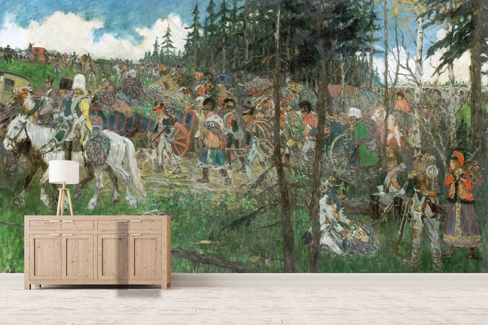 3D Retreat from Moscow in 1812 Oil Wall Murals Wallpaper Murals Wall Sticker