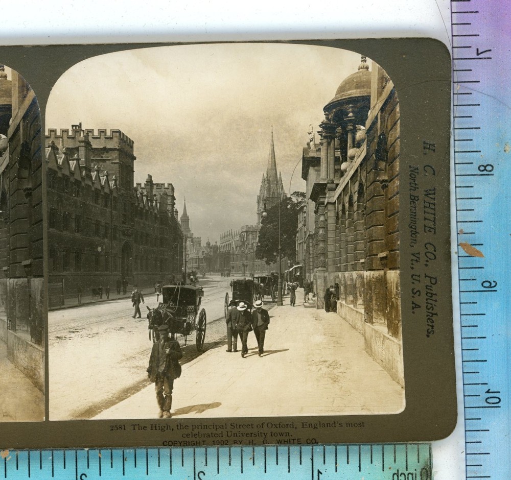 High Street Oxford England H.C. White  Stereoview