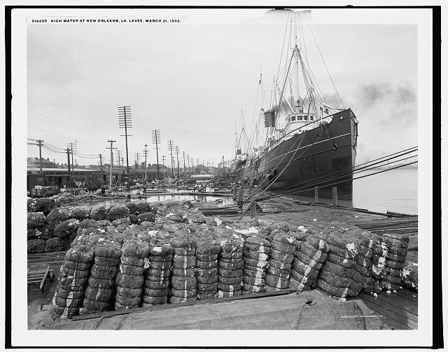 Photo:New Orleans Louisiana 1903 High Water Levee Cargo Ship Flooding