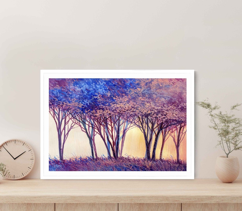 Abstract Forest Trees Oil Painting Poster Premium Quality Choose your Size-image
