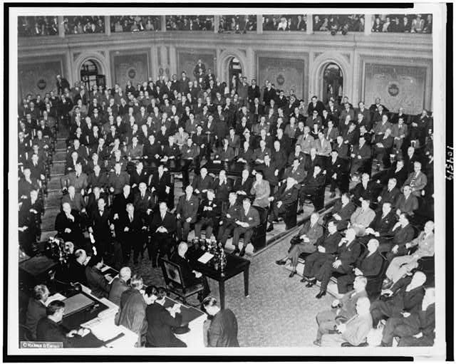 President,Congress,Franklin D Roosevelt,public appearance,Washington DC,1945