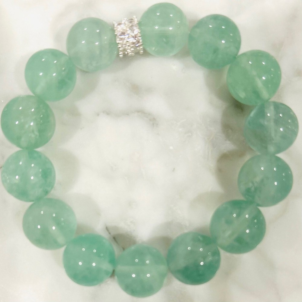 Green Fluorite Healing Crystal Bracelet for Energy Balance