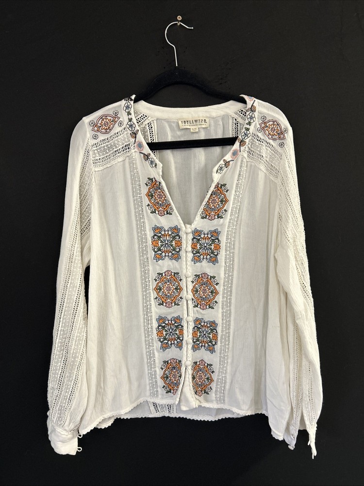 Idyllwind XL Boho Western Blouse Embroidered Eyelet Lace Top  By Miranda Lanbert