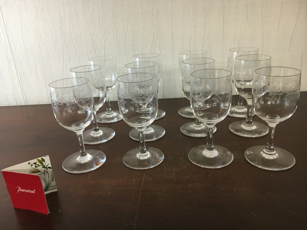 40 White Wine Glasses Model Sevigné Crystal BACCARAT H: 12.5 (Price Per Unit)