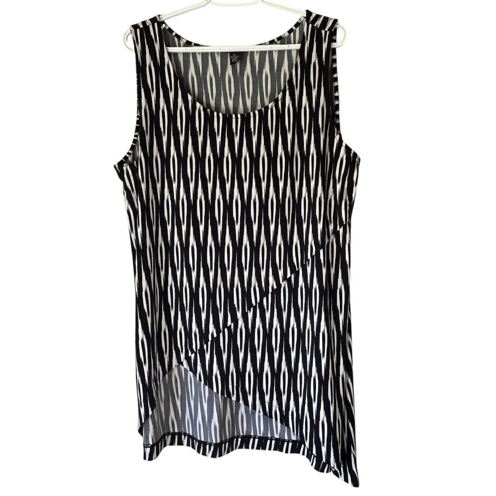 Alfani Black / White / Navy Tank Top Size XL