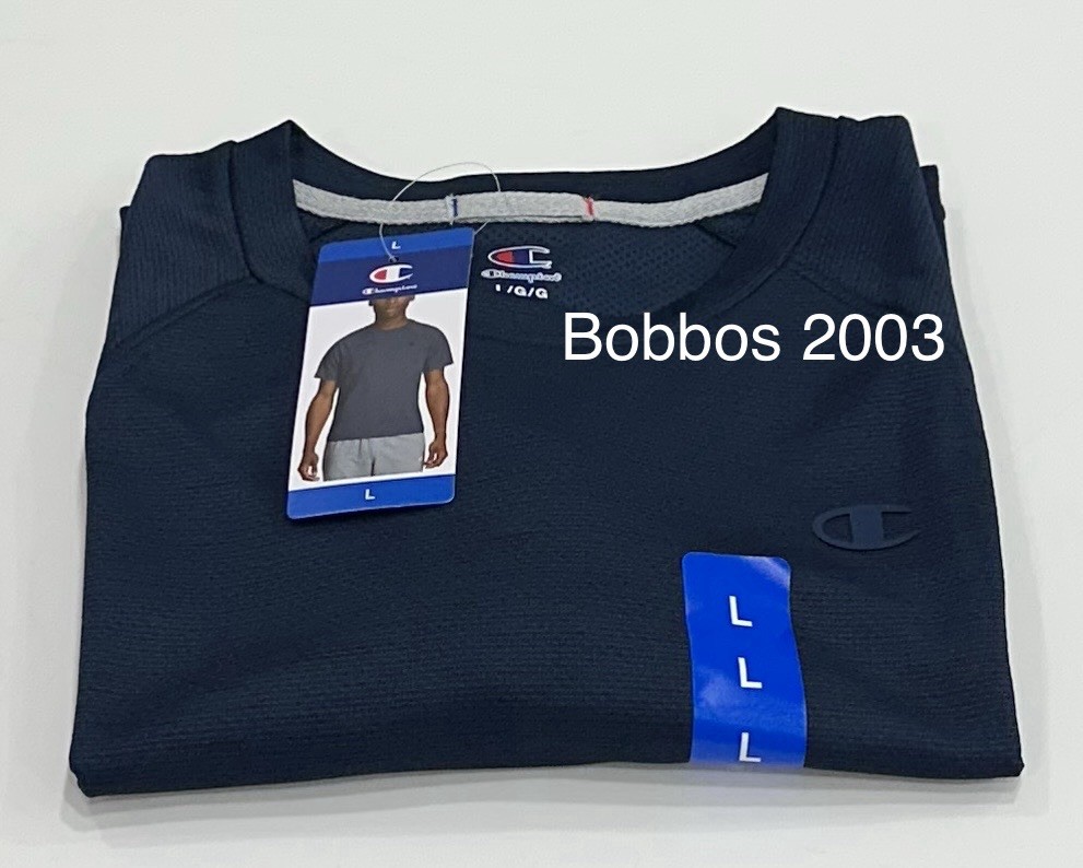 Champion Men's Crewneck Short Sleeve Classic Tee, Blue, Size L