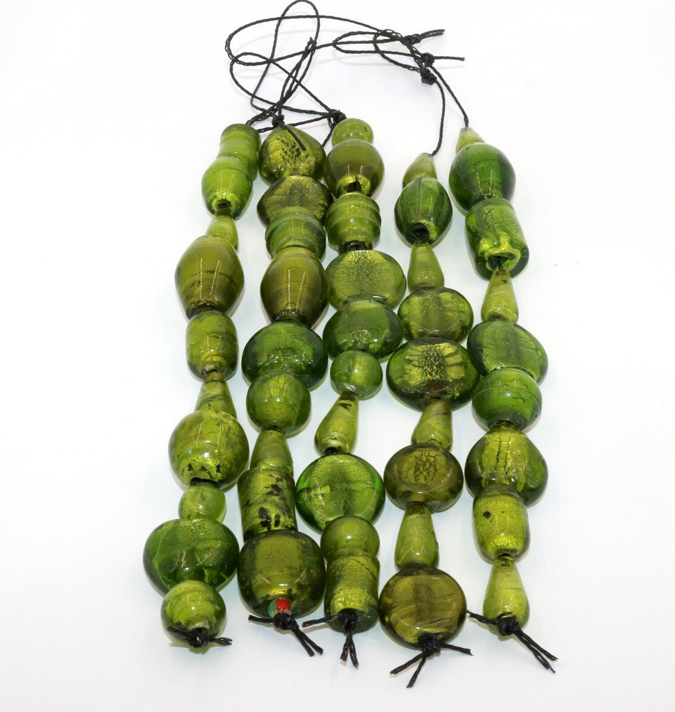 5 Strands, Multi Shape Silver Foiled Glass Beads for jewelry making decoration