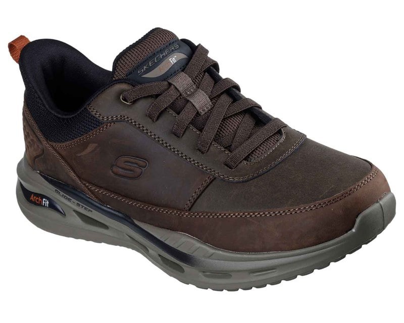 Skechers Arch Fit Orvan Moxley Men's Cocoa Shoes Comfort 4E Extra Wide