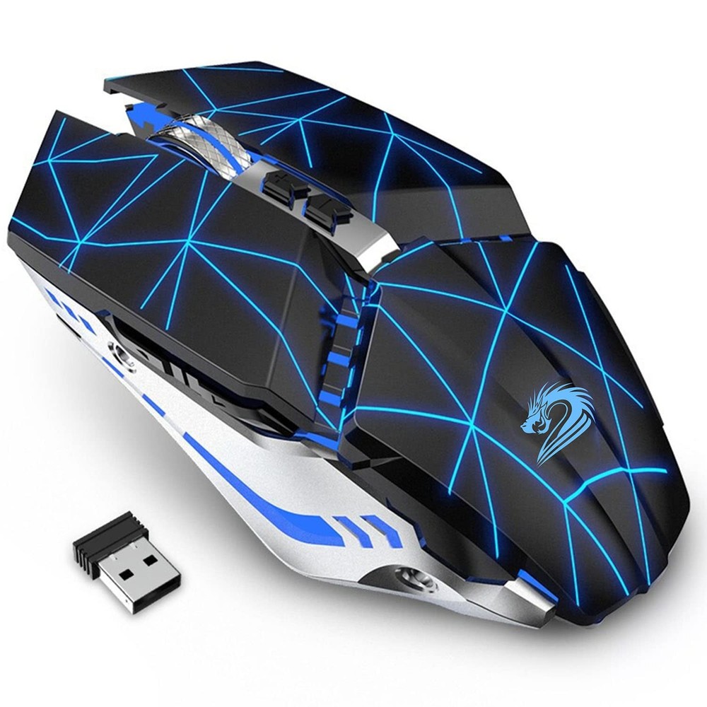 TENMOS T12 Wireless Gaming Mouse Rechargeable Silent LED 2.4G for PC Laptop
