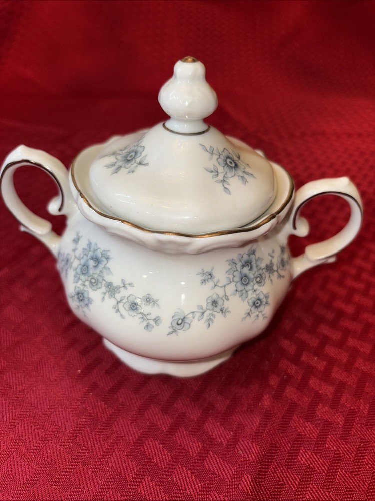 Winterling Bavaria Germany Sugar Bowl White With Blue Flowers