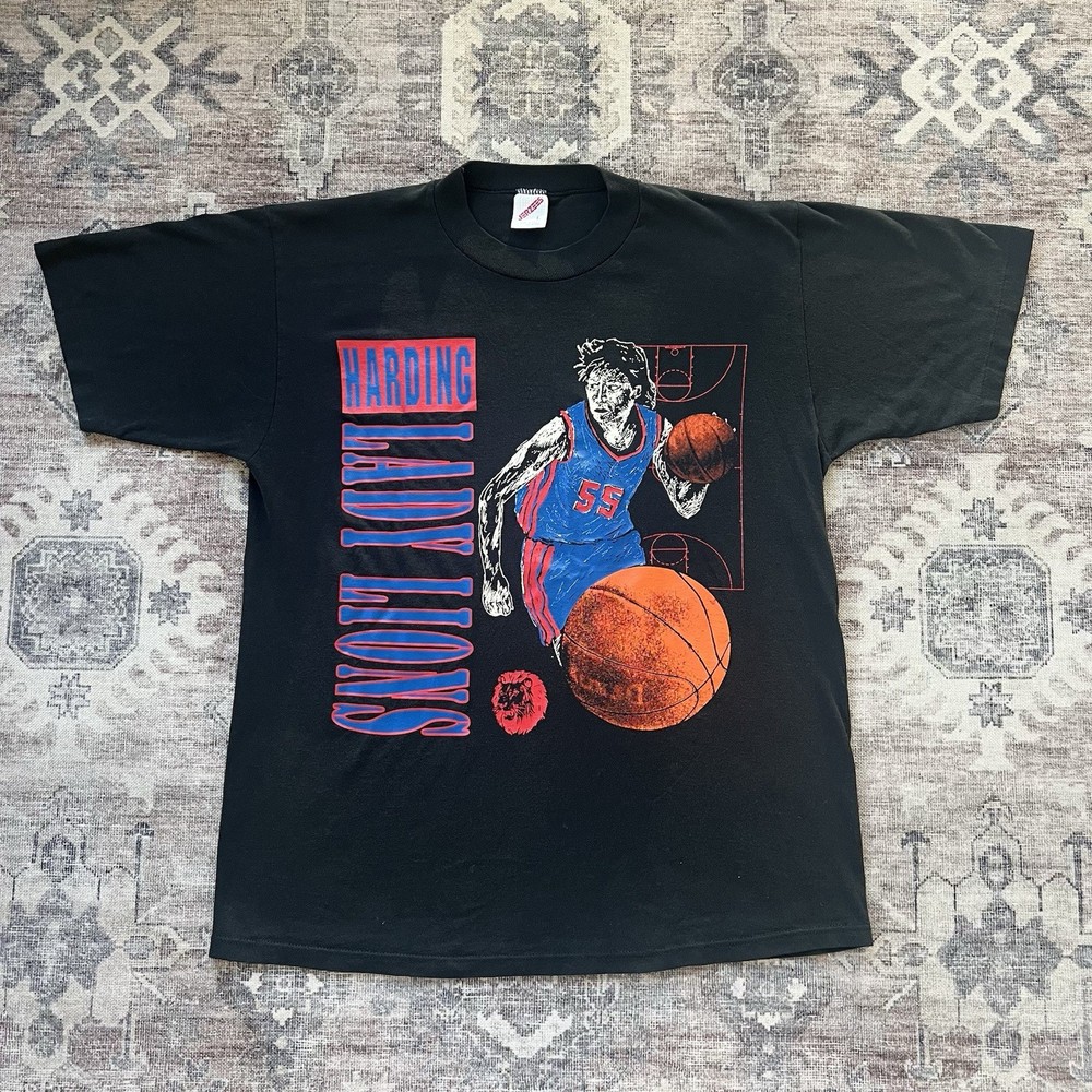 Vintage Harding University Lady Lions Basketball  T-Shirt-Size Large