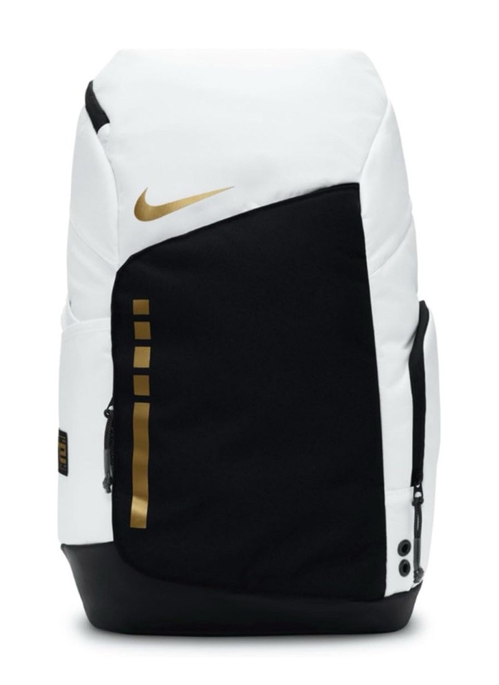Nike Elite Basketball Backpack– White/Black/Gold