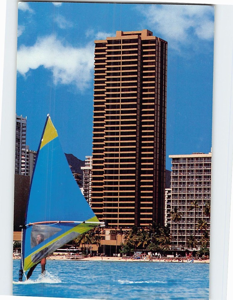 Postcard Waikiki Beach Tower Honolulu Hawaii USA