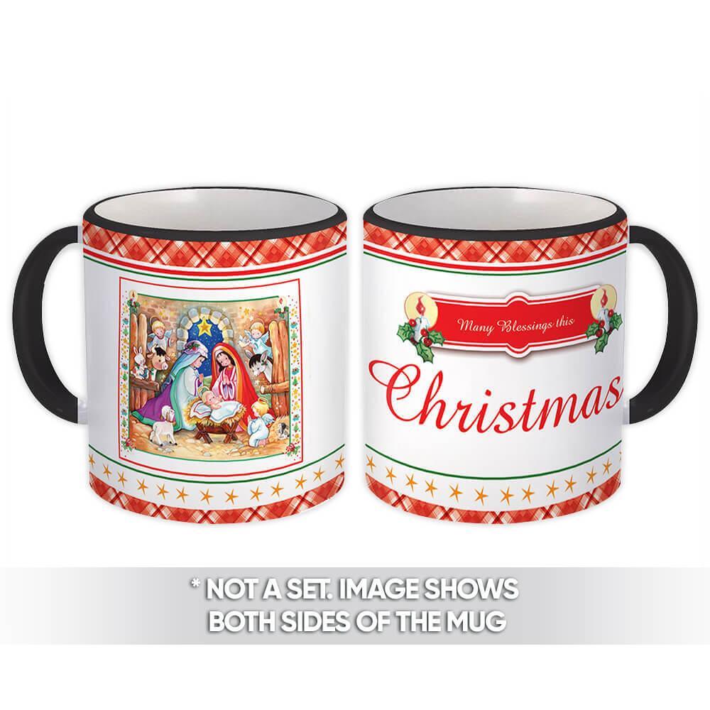 Gift Mug : Many Blessing This Christmas Catholic Holy Family Religious Saint