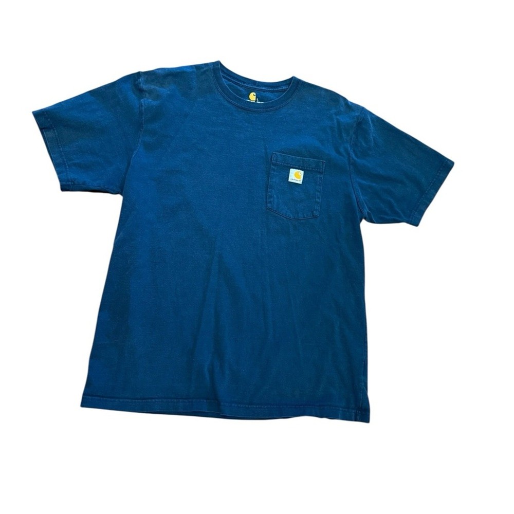 Carhartt Navy Blue Short Sleeve T-Shirt with Pocket Mens Large