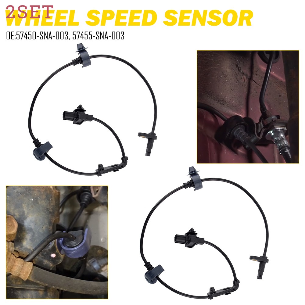 4PCS Front Right+Left Side ABS Wheel Speed Sensor Fits for 2006-2011 Honda Civic