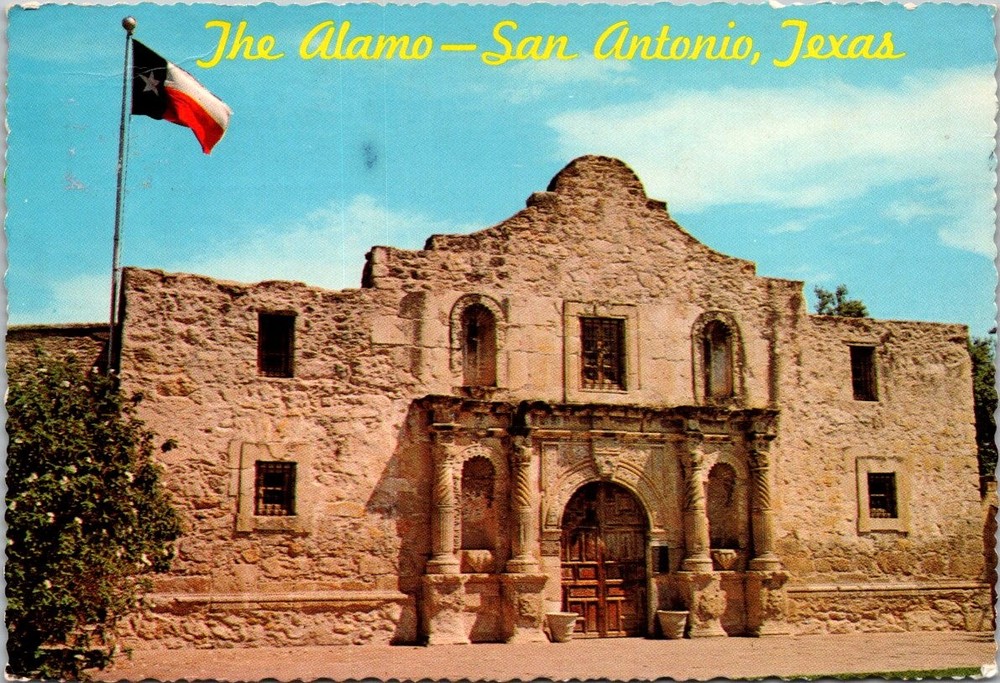 San Antonio Texas The Alamo Historic Building Continental Postcard C110