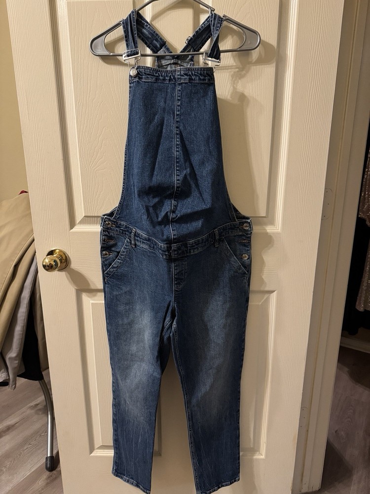 Gap Maternity Denim Overalls Womens Medium Blue Jean Bib Adjustable Straps