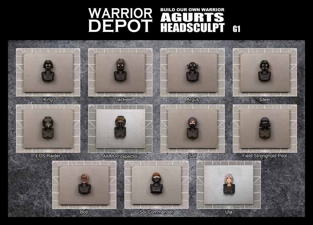 Acid Rain World Head Sculpt Agurts G1 - 1/18 3.75