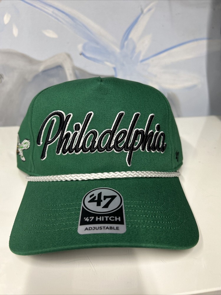 Philadelphia Eagles NFL '47 Throwback Green Script Hitch Snapback Adjustable Hat