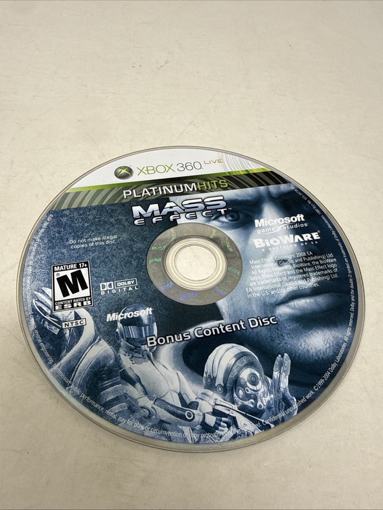 Mass Effect -- Bonus Content Disc (Microsoft Xbox 360, 2007)
