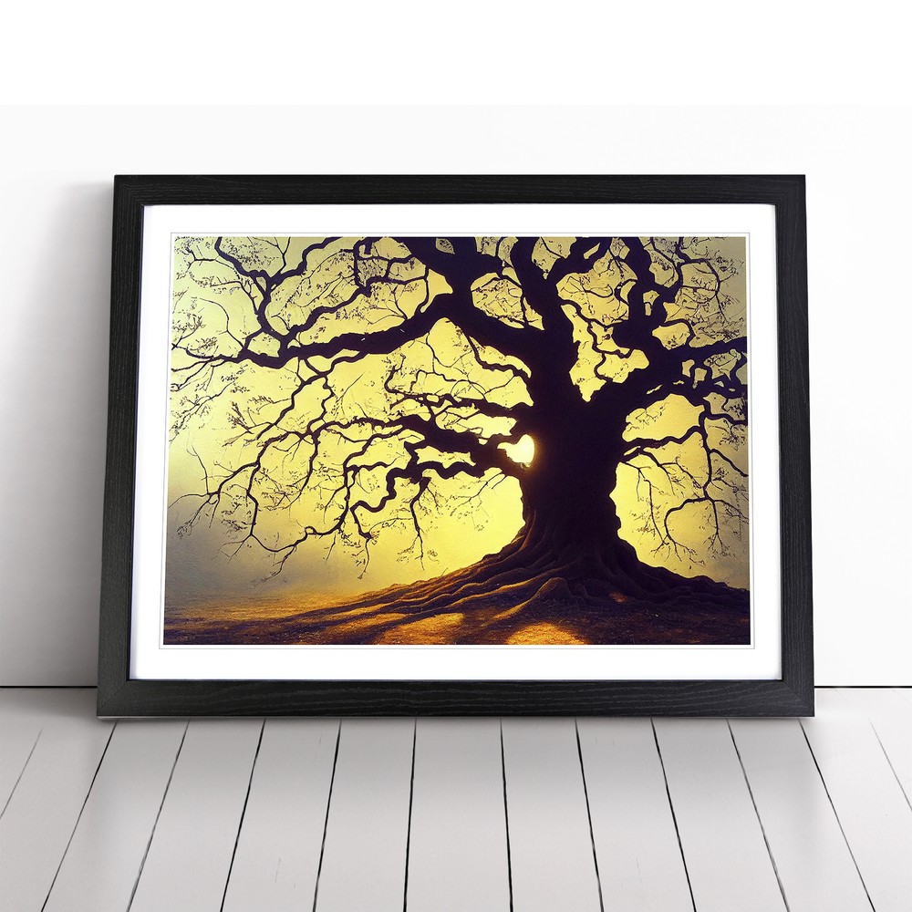 Irresistible Oak Tree Framed Canvas Wall Art Print Poster Picture, Home Decor